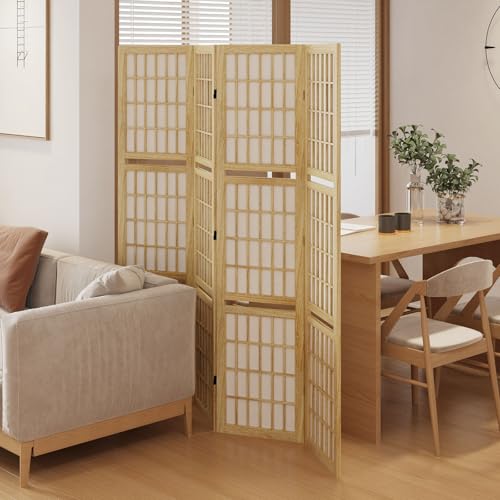 Japanese Shoji Style Folding Room Divider, 4 Panels, Black G5567