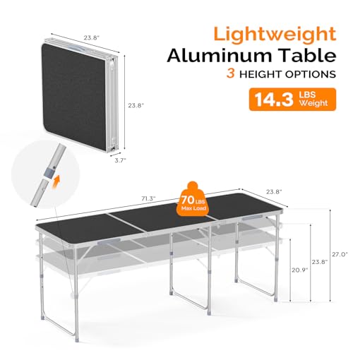 3ft Aluminum Folding Camping Table with Carrying Handle O3096