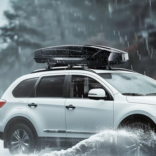 Rooftop Cargo Carrier, 18 Cubic Feet Hard Shell Roof Box, Dual-Sided Opening W552283