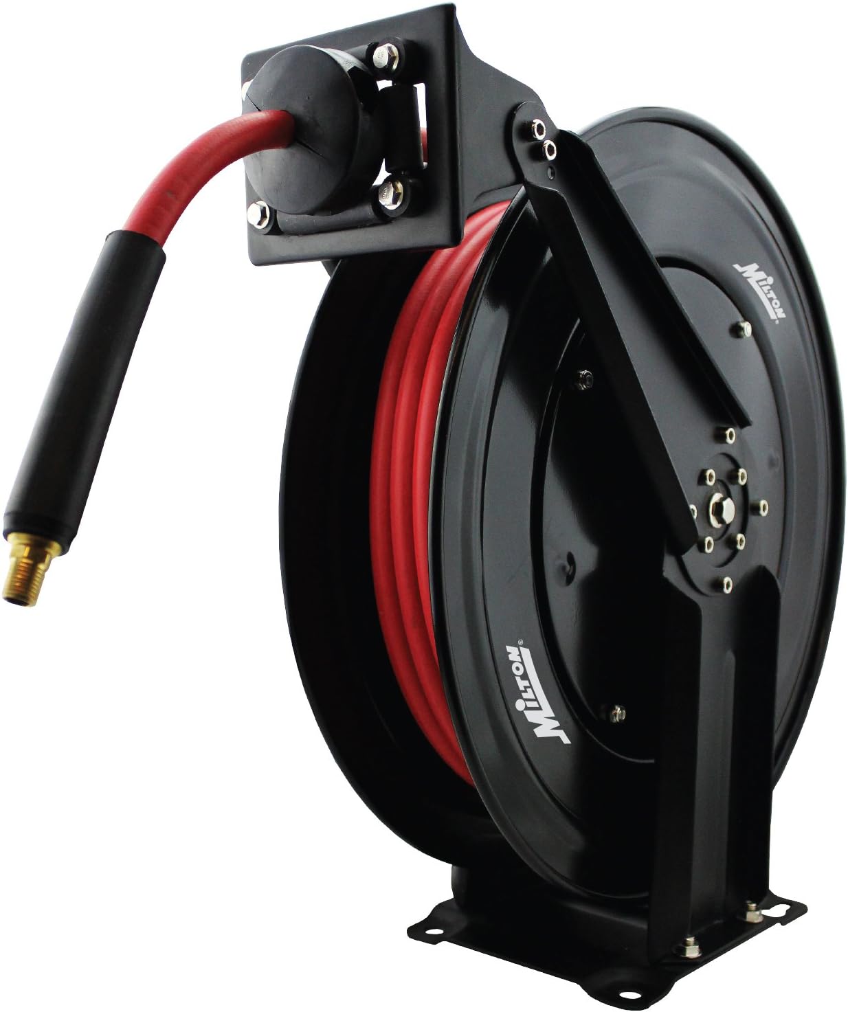 Steel Dual Arm Auto-Retractable Air Hose Reel with 3 ft. Rubber Hose C296