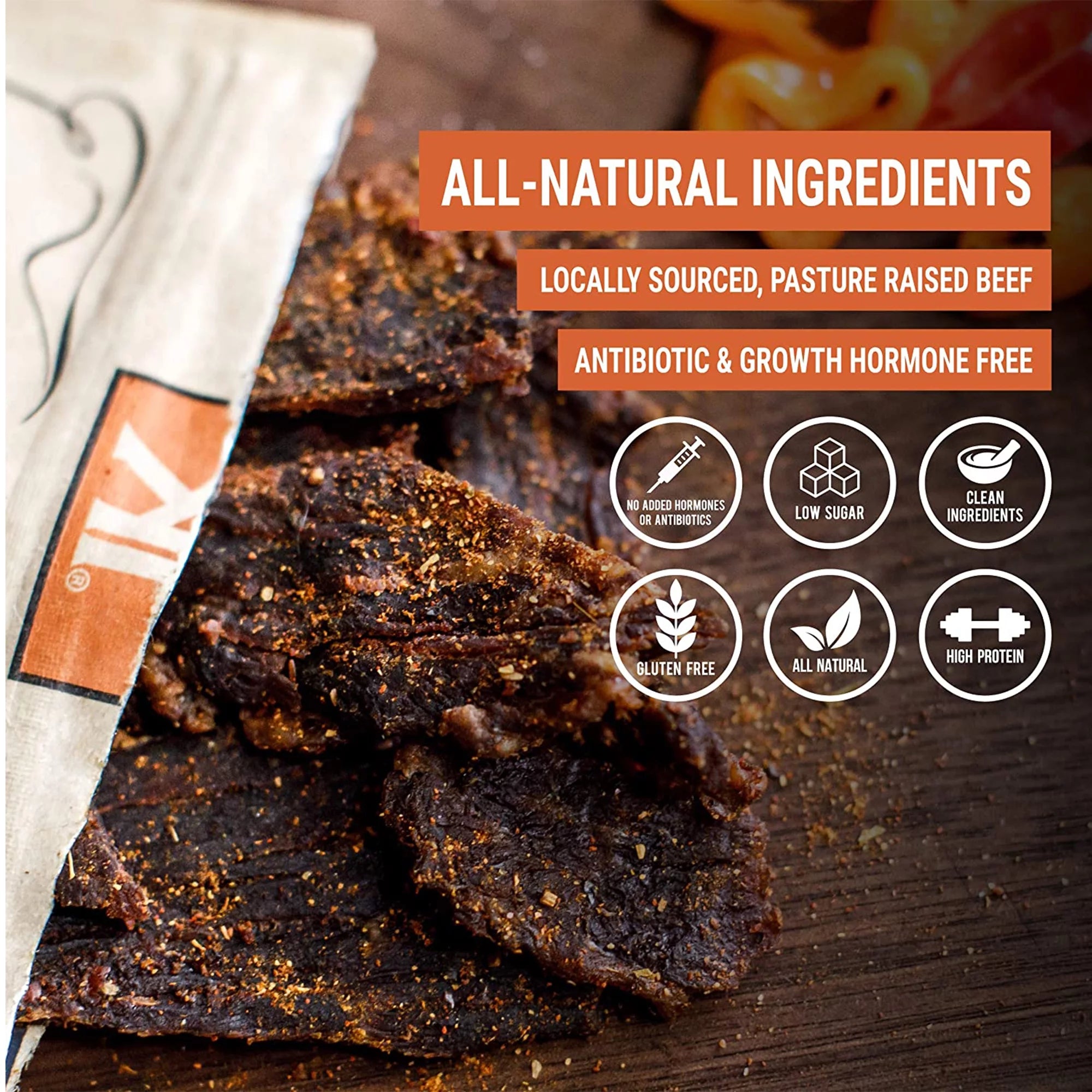Beef Jerky and Meat Sticks Variety Pack, Low Calorie Gluten-Free Snacks, Spicy 6 Pack O528828