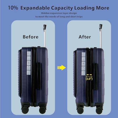 Expandable Hardside Carry-On Luggage with Spinner Wheels and TSA Lock Y87100