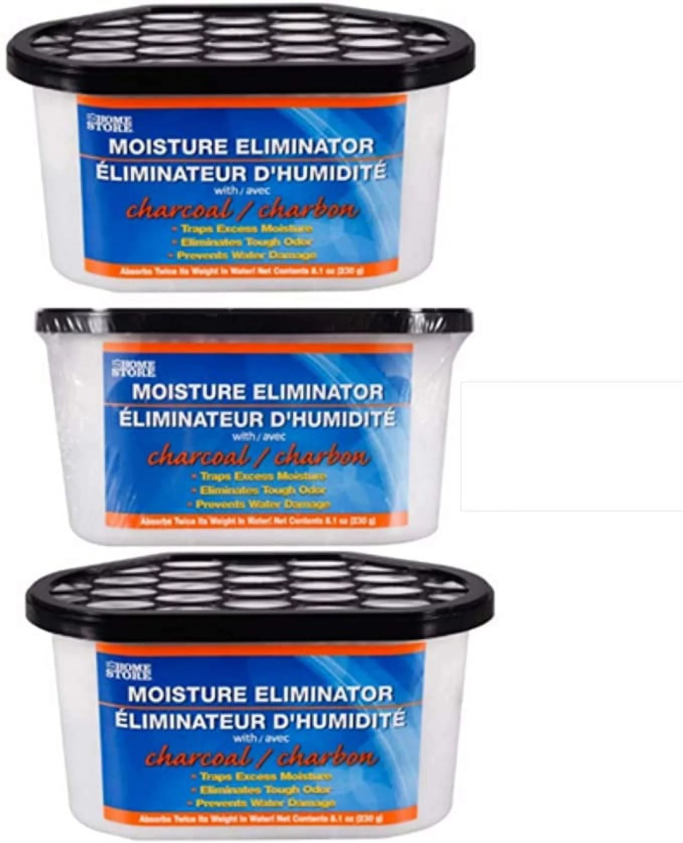 Dehumidifier Pellets - Charcoal Moisture and Odor Eliminators (3 Tubs) Trap Moisture Remove Odors and Prevent Mildew - Active Charcoal - Moisture Absorber