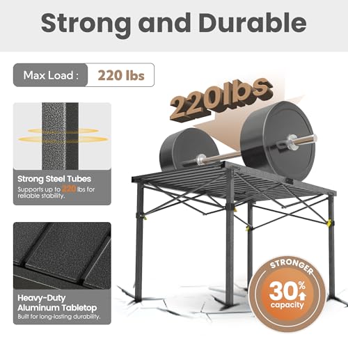 Portable Outdoor Camping Table for 2-6 Person, Foldable with Aluminum Roll-Up Top and Carry Bag P297255