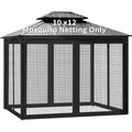 10x10 Gazebo Replacement Mosquito Netting with Zippers, 4-Panel Sidewall V44920