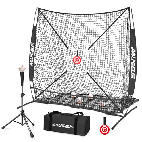 Baseball Softball Practice Net with Batting Tee and Strike Zone Target O4170