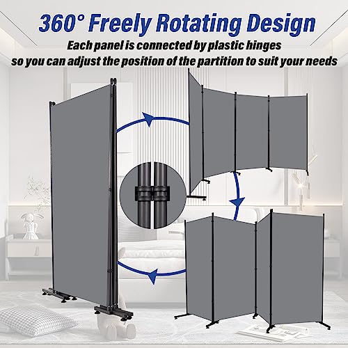 Room Divider 6ft 3 Panel Portable Fabric Partition Screen D7135