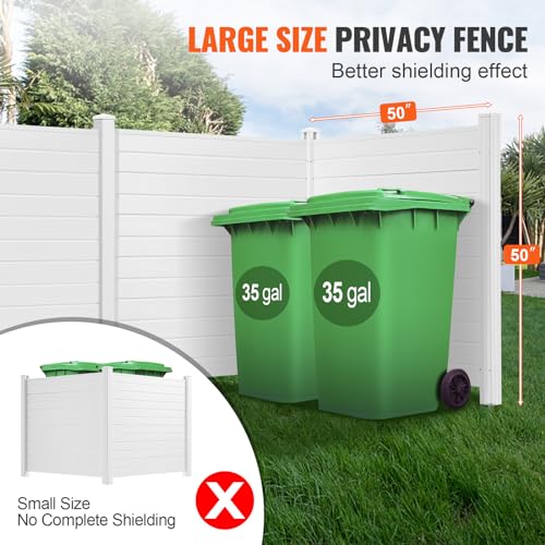 Outdoor Privacy Screens 50x50 Inch, Vinyl Fence for AC Unit and Trash Can Enclosure, 2-Panel O524