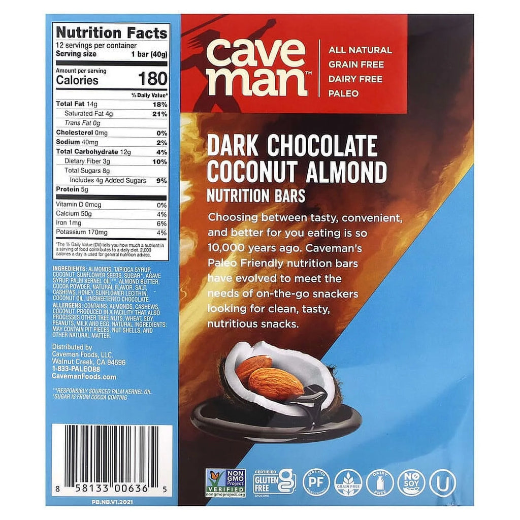 Dark Chocolate Almond Coconut Nutrition Bars F4304