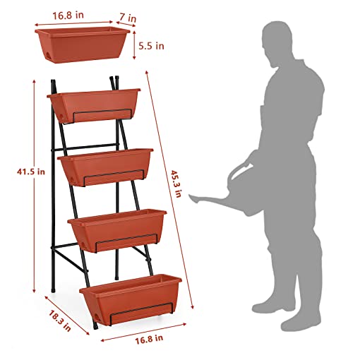 Raised Garden Bed 4 Tier Vertical Planter with Legs H80745