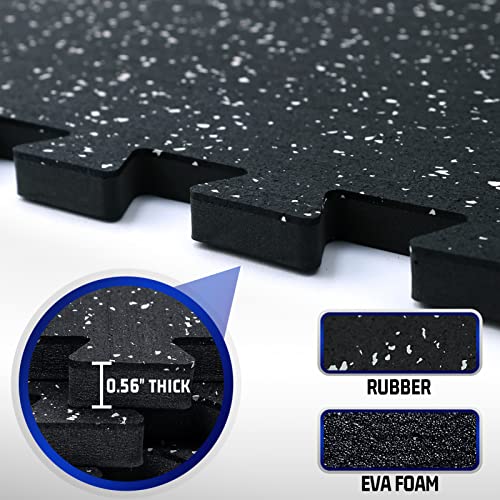 24 Pcs Interlocking Rubber Top Exercise Mats for Home Gym B471556