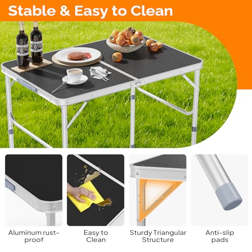 3ft Aluminum Folding Camping Table with Carrying Handle O3096