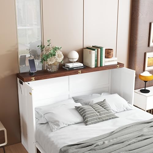 Queen Size Murphy Bed with Charging Station and Storage Drawers L553990