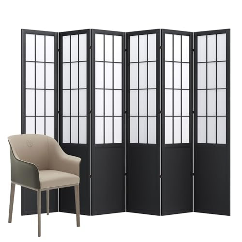 Japanese Shoji Style Folding Room Divider, 4 Panels, Black G5567