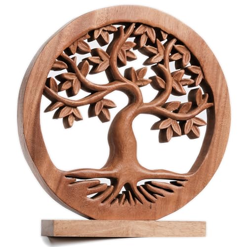 Handcrafted Solid Wood Tree of Life Sculpture for Home Decor G53072