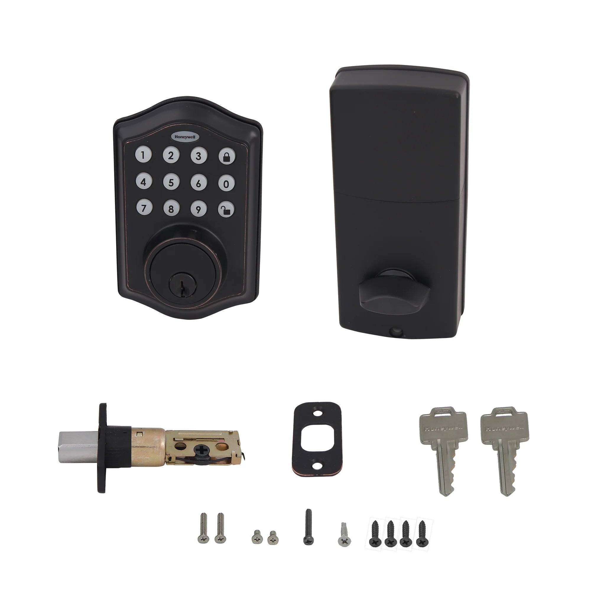 Electronic Entry Deadbolt with Keypad, Oil Rubbed Bronze P43714