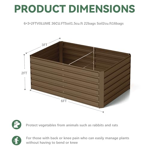 Galvanized Raised Garden Bed 8x4x2ft, Large Metal Planter Box for Outdoor Vegetables, Flowers & Herbs D2106