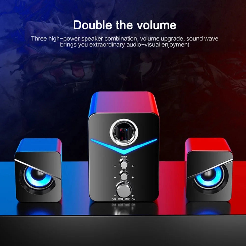 Computer Speaker Set with Subwoofer, USB-Powered 2.1 Multimedia Speakers, Black E98883