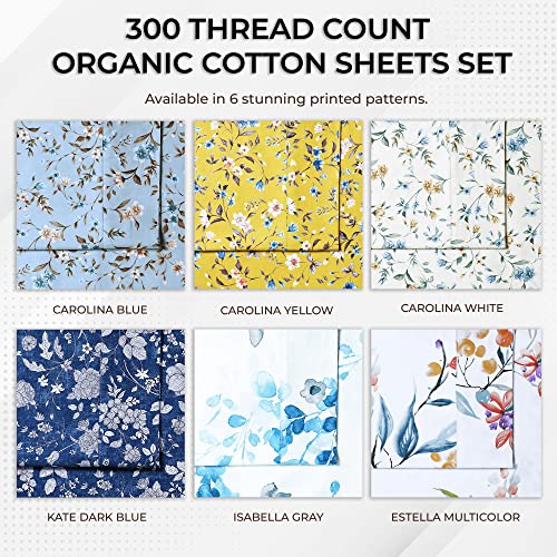 Organic Cotton Deep Pocket Queen Bed Sheet Set, Fits 19" Mattress, Cream B716524