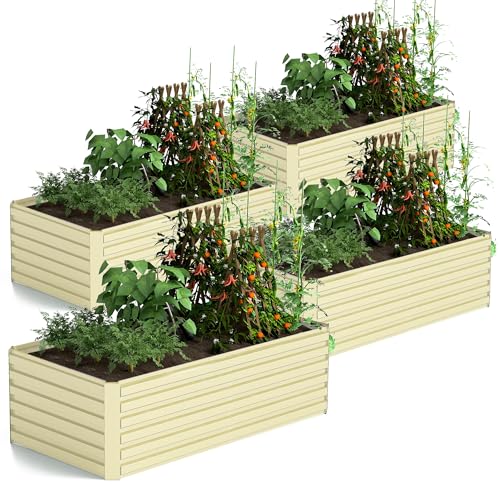 Galvanized Raised Garden Bed 8x4x2ft, Large Metal Planter Box for Outdoor Vegetables, Flowers & Herbs D2106