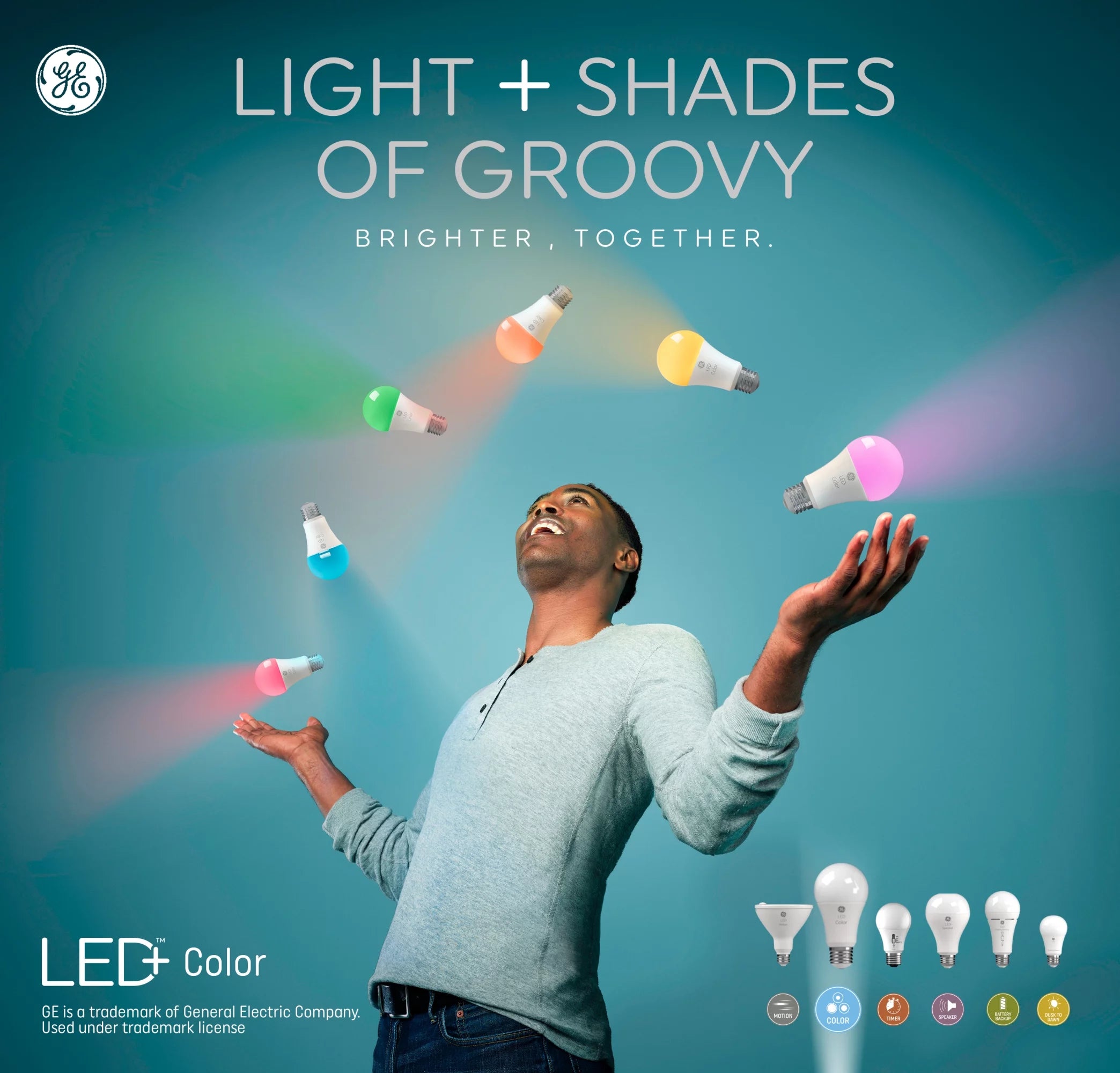 LED Light Bulb, Color Changing, 60W, A21, Medium Base, 2-Pack L502