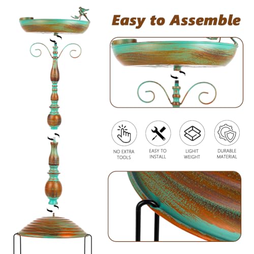 Vintage Metal Bird Bath Bowl with Butterfly Pattern for Garden B871