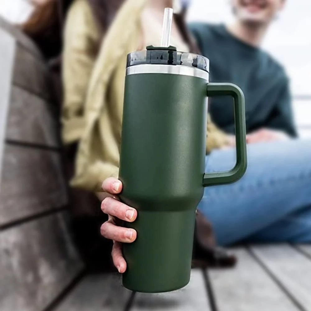 40 oz Stainless Steel Insulated Travel Tumbler with Straw J8233