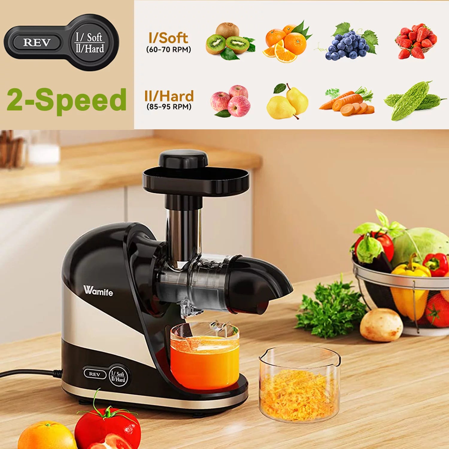 Cold Press Juicer Slow Masticating Extractor for Fruit & Vegetable S811763