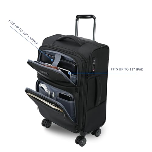 Softside Expandable Carry On Luggage with Spinner Wheels and TSA Lock B846