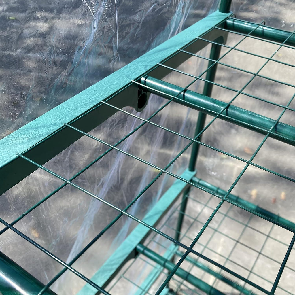 Mini Greenhouse 4 Tier with Wheels for Indoor Outdoor Plants P735565