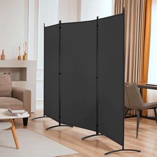 3 Panel Room Divider Folding Partition Privacy Screens, Freestanding Fabric Panel, 102" W x 71" H S7520