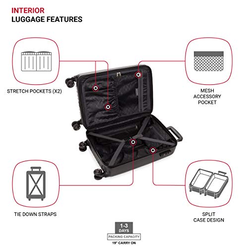 Expandable Hardside Luggage with Spinner Wheels and TSA Lock, Carry-On 19-Inch X51908