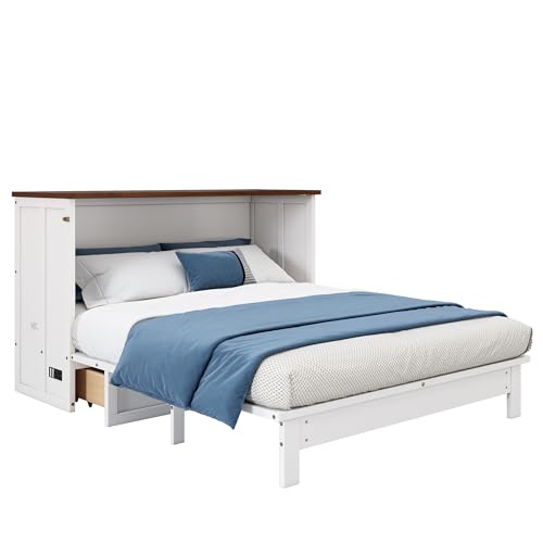 Modern Farmhouse Solid Wood Murphy Bed Chest Queen U152946