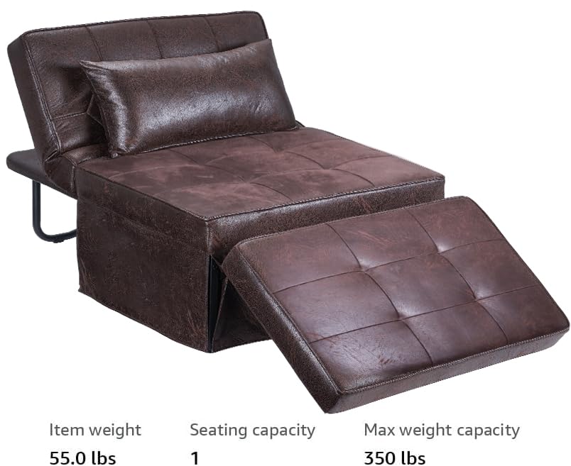 Folding Sofa Bed with Adjustable Backrest, Dark Grey Q8430