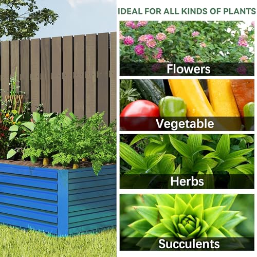 Galvanized Raised Garden Bed 8x4x2ft, Large Metal Planter Box for Outdoor Vegetables, Flowers & Herbs D2106