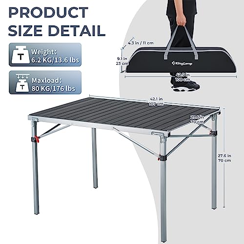 Folding Camping Table Aluminum Roll Up Portable Picnic Table Q486920