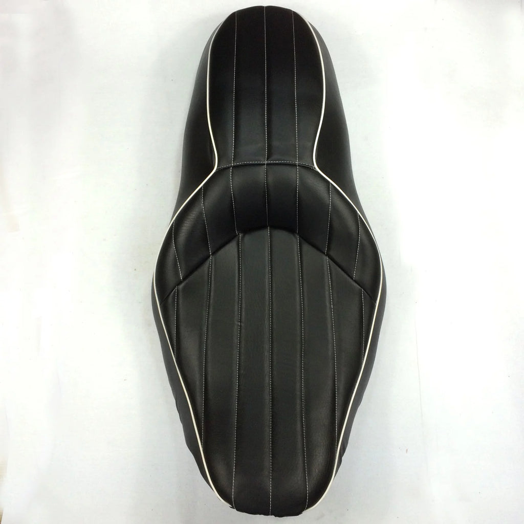 Motorcycle 2-up Leather Seat with Vertical Stripes Z3586