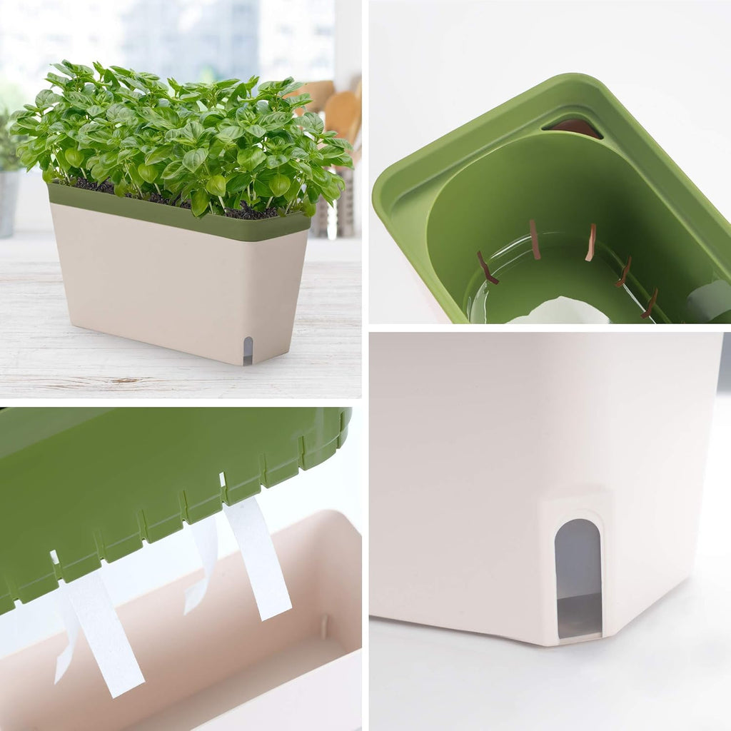 Window Herb Planter Box, Self-Watering, Set of 3 W9930