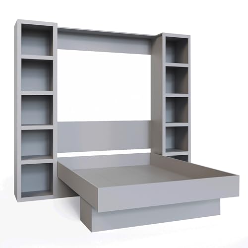 Queen Murphy Wall Bed with Two Bookshelves Z468