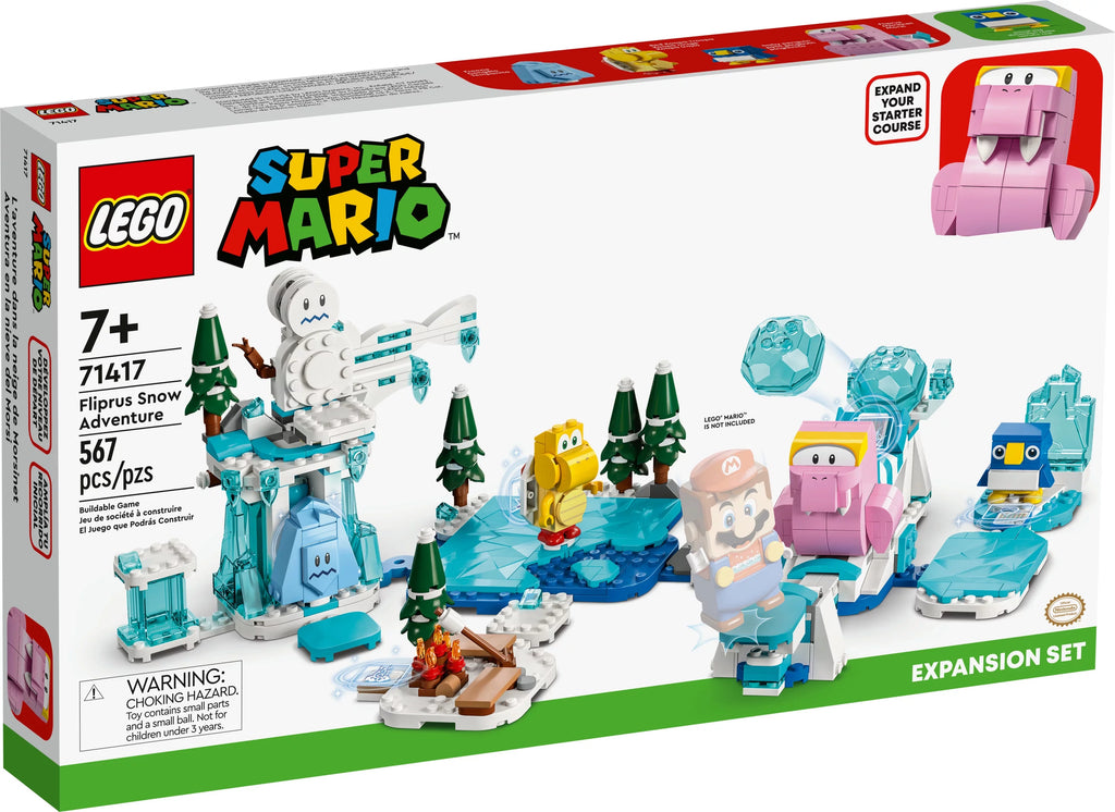 Super Mario Fliprus Snow Adventure Expansion Set 71417, Toy for Kids with Freezie and Baby Penguin Figures R2380