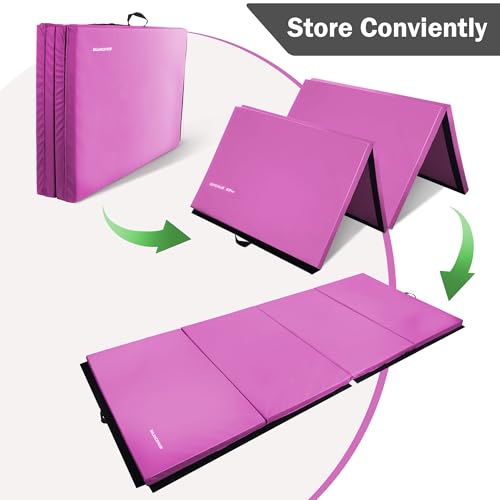 Folding Exercise Gymnastics Mat, 4x8x2 Inch, with Carrying Handles P466