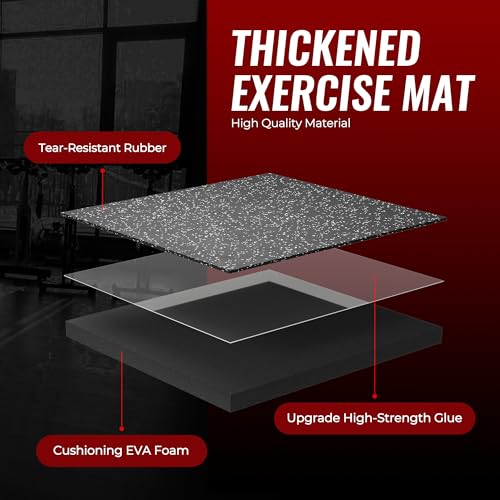 24 Pcs Interlocking Rubber Top Exercise Mats for Home Gym B471556