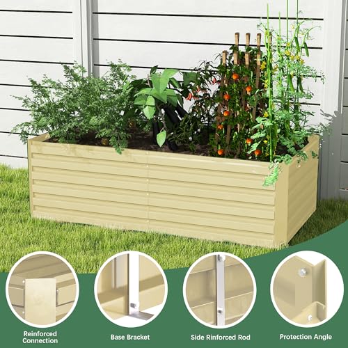 Galvanized Raised Garden Bed 8x4x2ft, Large Metal Planter Box for Outdoor Vegetables, Flowers & Herbs D2106