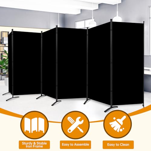 Room Divider Screen 3 Panel Folding Partition with Metal Frame, Grey N348