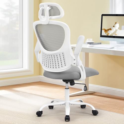Ergonomic High-Back Mesh Rolling Desk Chair with Adjustable Headrest, Pink S9181
