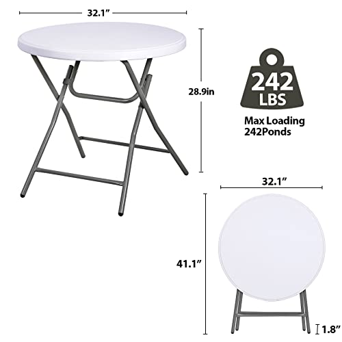 Portable 4 Foot Plastic Folding Table, Indoor Outdoor Heavy Duty, White Y15191