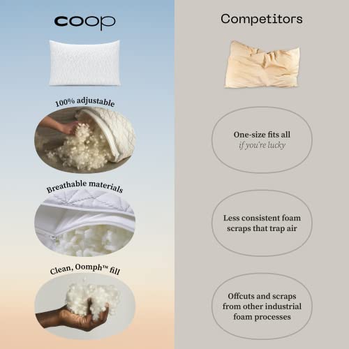 Adjustable Queen Bed Pillow, Cross Cut Memory Foam, Medium Firm for Side and Back Sleepers O458