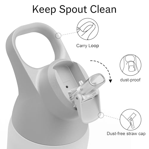 Insulated Water Bottle with Straw, 24 oz, Leakproof, BPA-Free B201134