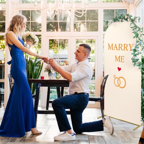 Gold Metal Wedding Arch Backdrop Stand with 3 Arch Covers O82669