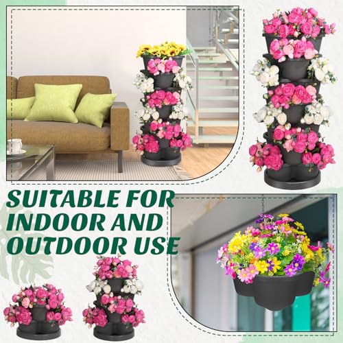 7-Tier Stackable Planter for Indoor Outdoor Gardening R280384